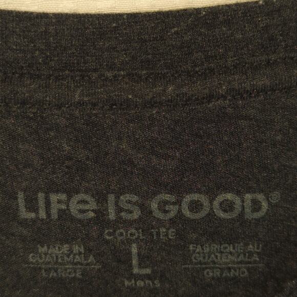 Life is Good Large Gray T-Shirt Golf Graphic Cool Tee Short Sleeve Cotton Blend - Picture 3 of 6